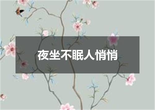 夜坐不眠人悄悄