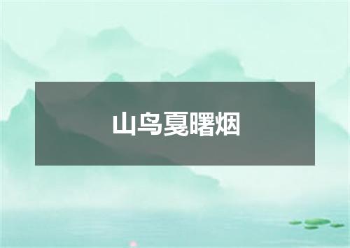山鸟戛曙烟