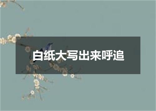 白纸大写出来呼追