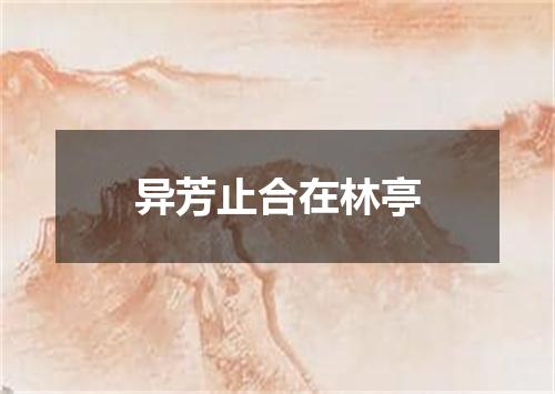 异芳止合在林亭