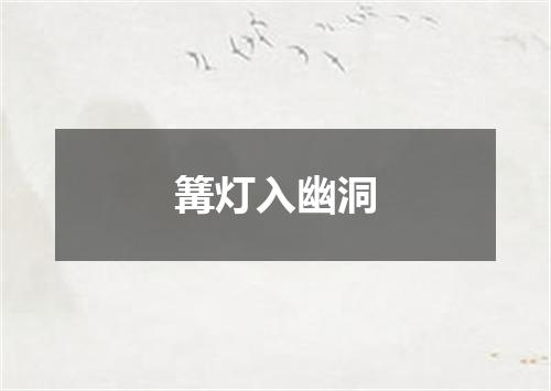 篝灯入幽洞