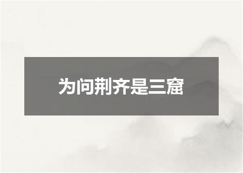 为问荆齐是三窟