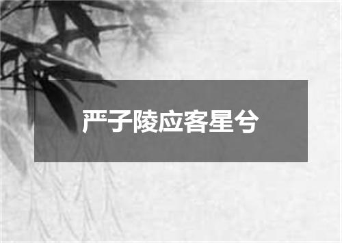 严子陵应客星兮