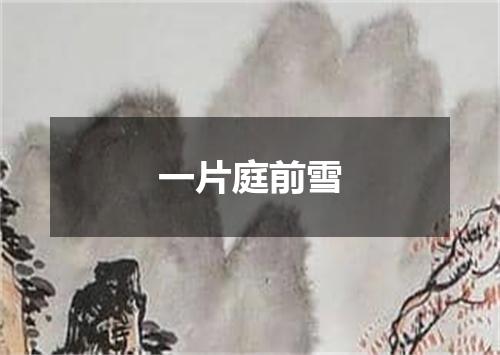 一片庭前雪