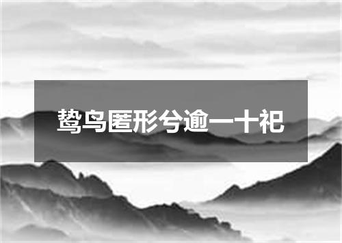 鸷鸟匿形兮逾一十祀