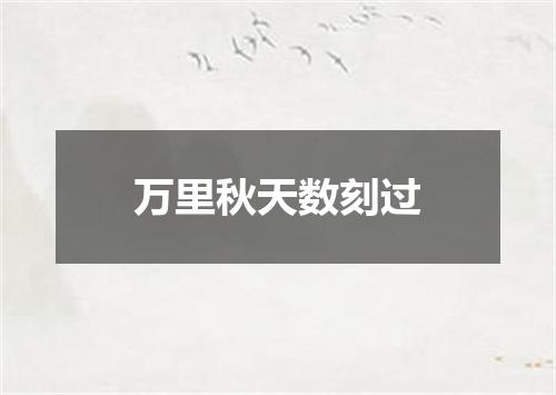 万里秋天数刻过