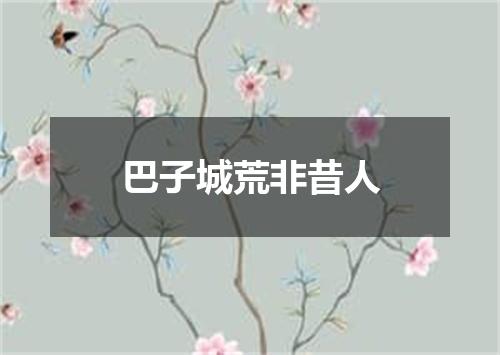 巴子城荒非昔人