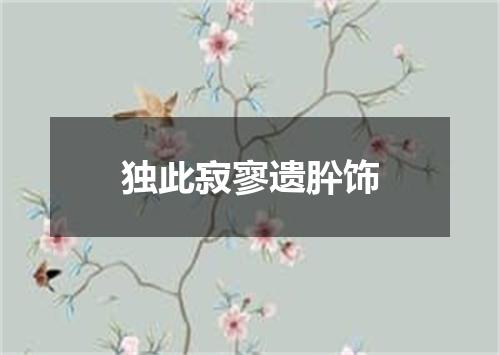 独此寂寥遗肸饰