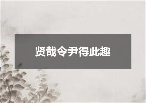 贤哉令尹得此趣