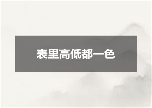 表里高低都一色