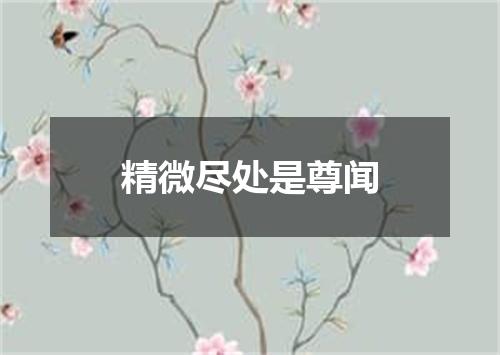 精微尽处是尊闻