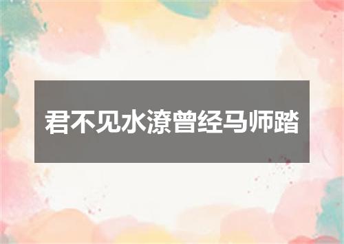 君不见水潦曾经马师踏