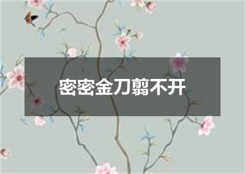 密密金刀翦不开