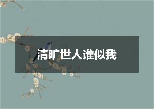 清旷世人谁似我