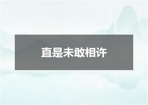 直是未敢相许