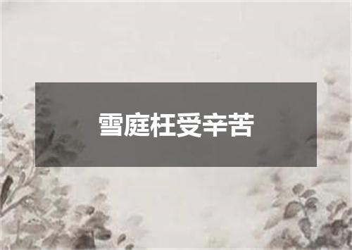 雪庭枉受辛苦