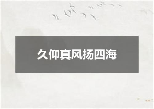 久仰真风扬四海