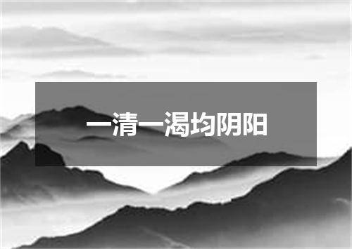 一清一渴均阴阳