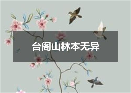 台阁山林本无异