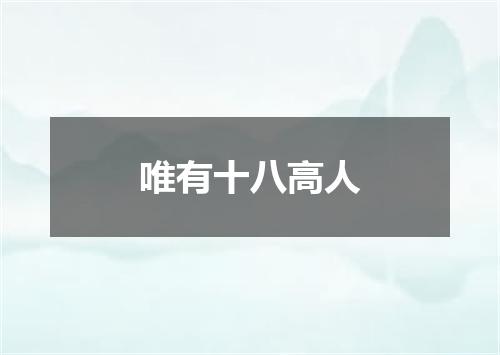 唯有十八高人