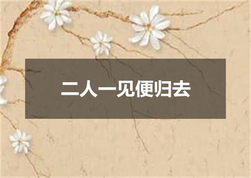 二人一见便归去