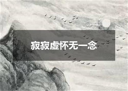 寂寂虚怀无一念