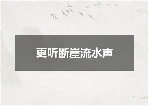 更听断崖流水声