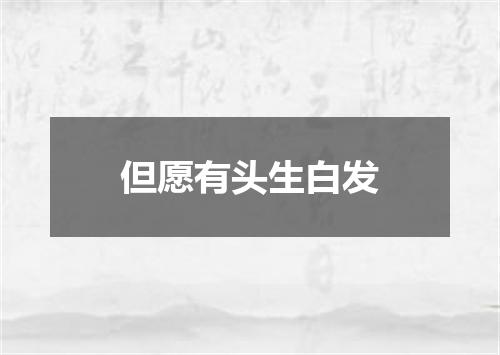 但愿有头生白发