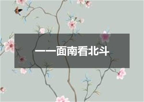 一一面南看北斗