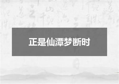 正是仙潭梦断时