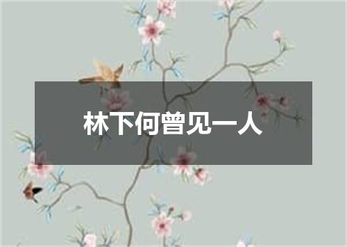 林下何曾见一人