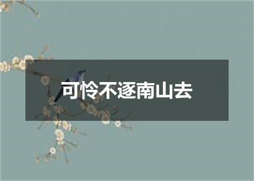 可怜不逐南山去