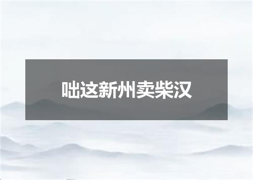 咄这新州卖柴汉