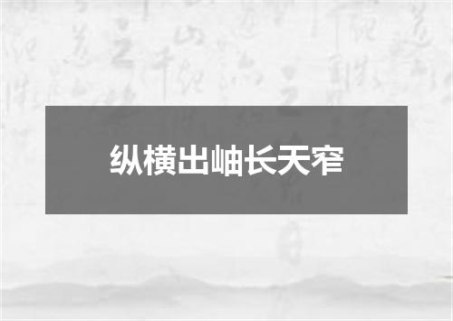 纵横出岫长天窄
