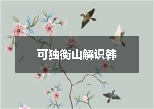 可独衡山解识韩