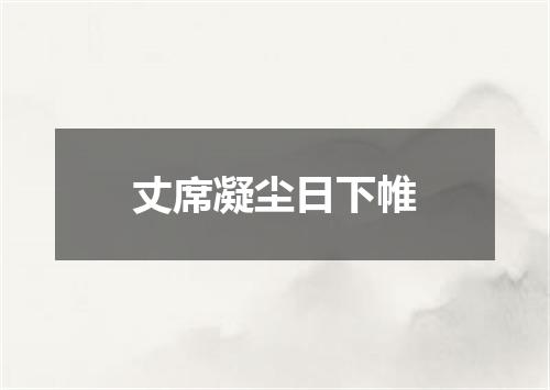 丈席凝尘日下帷