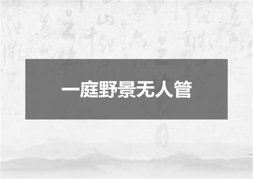 一庭野景无人管