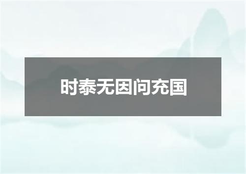 时泰无因问充国
