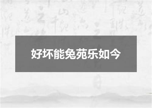 好坏能兔苑乐如今