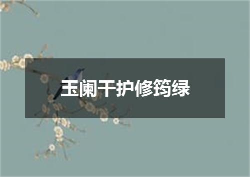 玉阑干护修筠绿