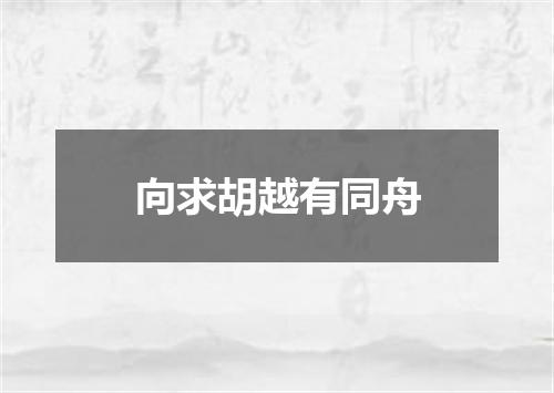 向求胡越有同舟