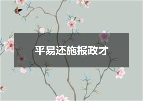 平易还施报政才