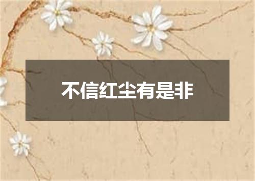 不信红尘有是非