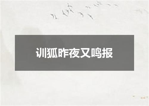 训狐昨夜又鸣报