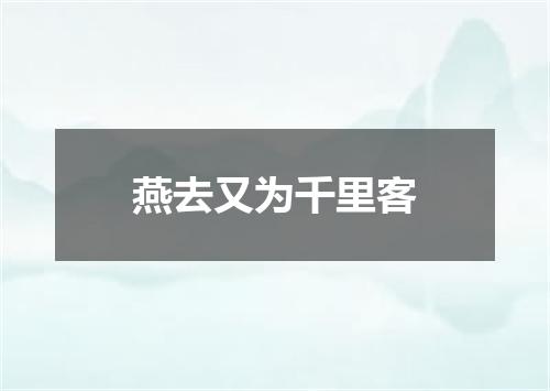 燕去又为千里客