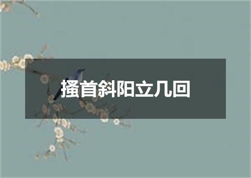 搔首斜阳立几回