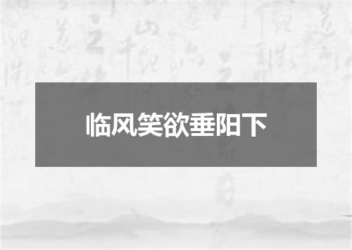 临风笑欲垂阳下