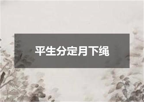 平生分定月下绳