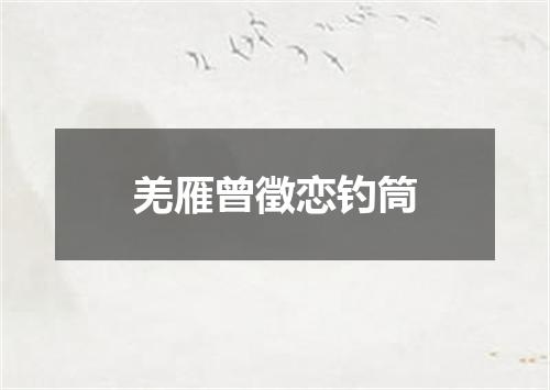 羌雁曾徵恋钓筒