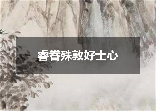 睿眷殊敦好士心
